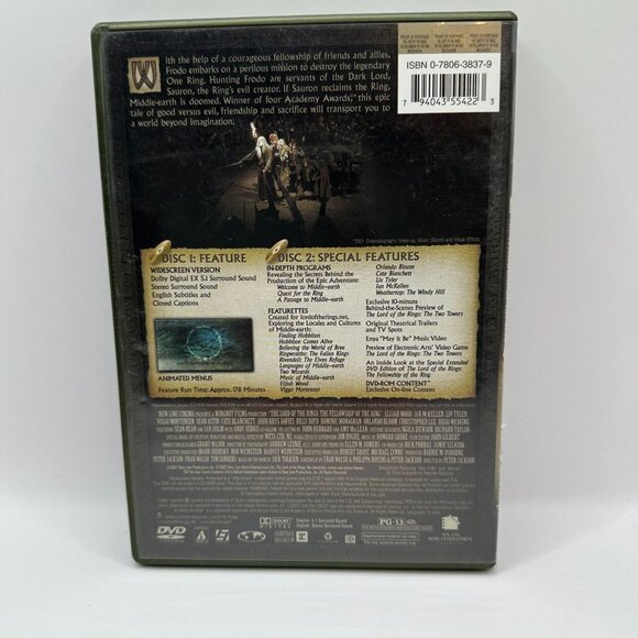 The Lord of the Rings: the Fellowship of the Ring DVD Rated PG-13 Widescreen - Picture 2 of 7